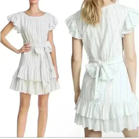 REBECCA TAYLOR
Sleeveless Stripe Ruffle Dress Size 8 - Picture 4 of 7